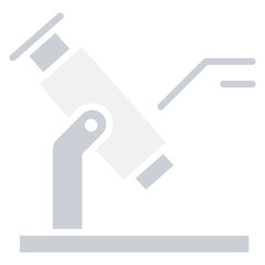 Microscope icon in flat color style