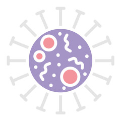 bacteria icon in flat color style