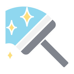 Wiper icon in flat color style