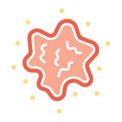 Bacteria icon in flat color style