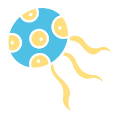 Bacteria icon in flat color style