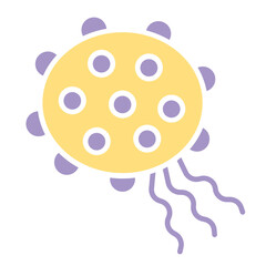 Bacteria icon in flat color style