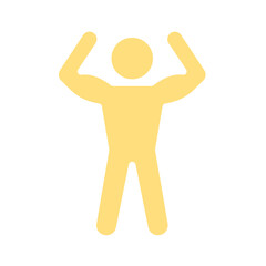 Strong icon in flat color style