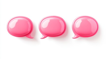Colorful Pink Speech Bubbles for Communication and Conversation Design
