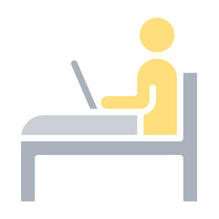 work from home icon in flat color style