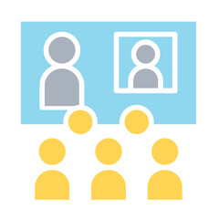 Online Meeting icon in flat color style