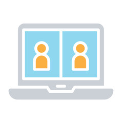 Online Meeting icon in flat color style