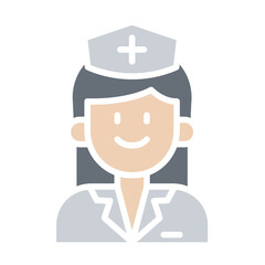 Nurse icon in flat color style