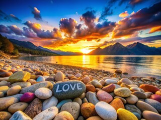 Panoramic View: I Love You in Four Languages - Romantic Global Love Message