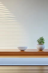 Minimalist interior with potted plants and natural light in a modern setting