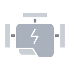 Electricity Motor icon in flat color style