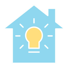 Residential Electricity icon in flat color style