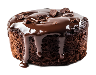 Chocolate souffl� delight on a white background. isolated background.