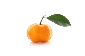 fresh orange color tangerines isolated on a white background