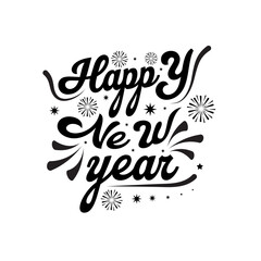 Happy New Year typography vector | Typography vector