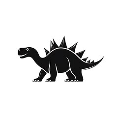 Fototapeta premium Cute Stegosaurus Silhouette against a Plain Background