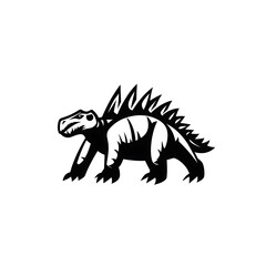 Fototapeta premium Cute Stegosaurus Silhouette against a Plain Background