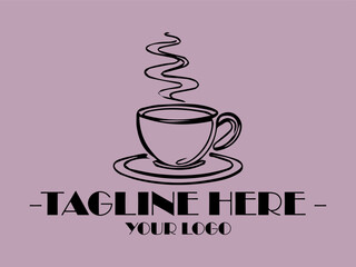 background illustration vector Steaming hot cup on saucer, perfect for coffee shop menus, social media posts, cozy lifestyle blogs, and food and beverage presentations