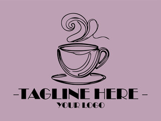 background illustration vector Steaming hot cup on saucer, perfect for coffee shop menus, social media posts, cozy lifestyle blogs, and food and beverage presentations