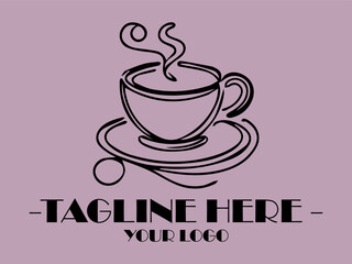 background illustration vector Steaming hot cup on saucer, perfect for coffee shop menus, social media posts, cozy lifestyle blogs, and food and beverage presentations