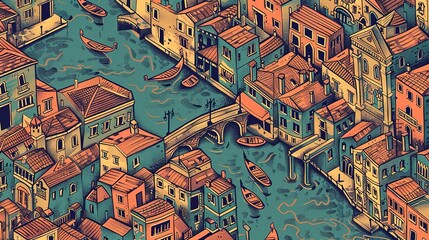 Obraz premium Venice canal pattern wallpaper