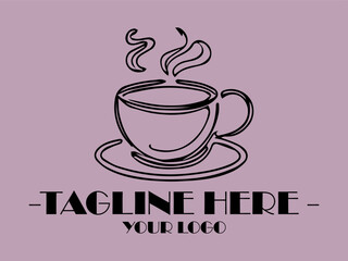 background illustration vector Steaming hot cup on saucer, perfect for coffee shop menus, social media posts, cozy lifestyle blogs, and food and beverage presentations