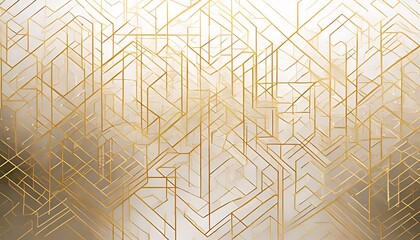 Golden lines form a geometric lattice with starburst centers on a light background.