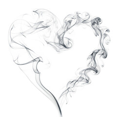  white smoke in heart shape  isolated on a transparent background PNG.AI GENERATED