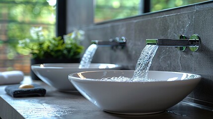 Detailed shot of a modern with a flush lever 