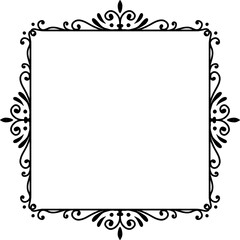 Ornament Border Simple Vintage White Gold Black