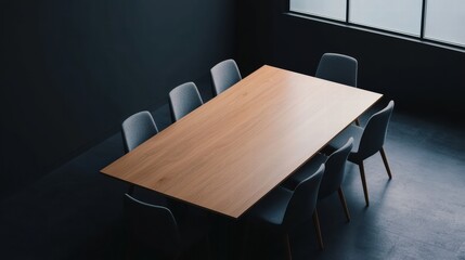 Empty meeting table inspiring creative collaboration in modern office