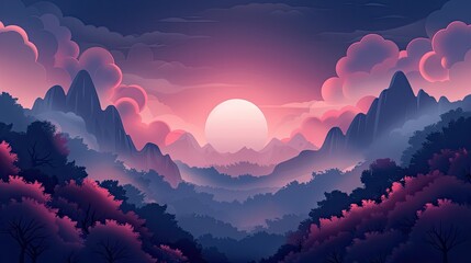 a monochromatic professional background image that can be used as a template for creating cover images of digital products. Use a flat illustration style, no more than 3 colors 