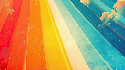 a pop art style background with vibrant and saturated colors, transitioning from orange to light blue