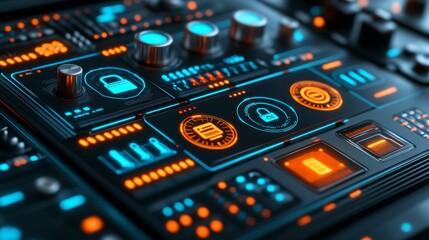 Illustration of a global AI governance system, featuring interconnected hubs with icons for fairness, transparency, and automated policy enforcement