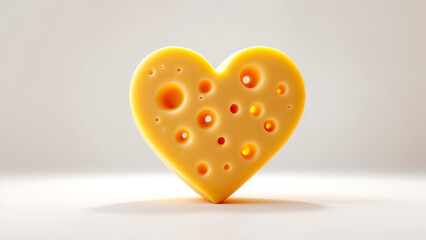 heart shaped cheese , valentines day holiday symbol . Generative AI