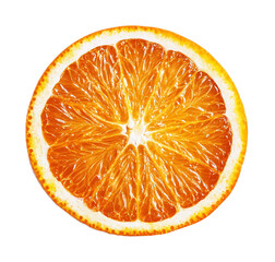 Circular slices of orange isolated against a white background
