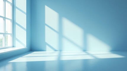 Obraz premium Serene Minimalist Room Interior with Sunlight Streaming Through Window