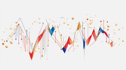 Abstract white background with Colorful charts and graphs with statistics to innovative analyze business potential and forecast future development of companies growth.