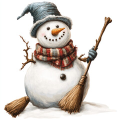 snowman on a white background