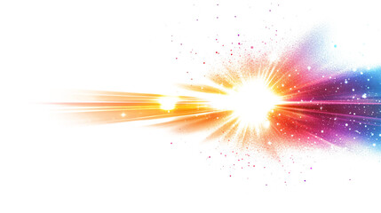 Colorful sunlight special lens flash light effect on white and transparent background.
