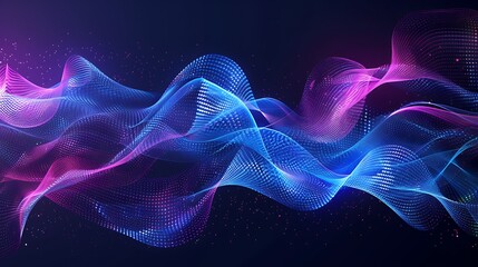 Obraz premium Abstract Digital Waveforms: A Symphony of Blue and Pink