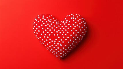 Obraz premium Charming red heart card with white polka dots, perfect for expressing love this Valentine's Day.
