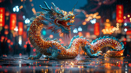 Dragon parade festival night