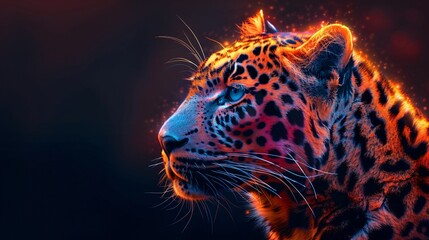 Leopard animal abstract wallpaper with black background