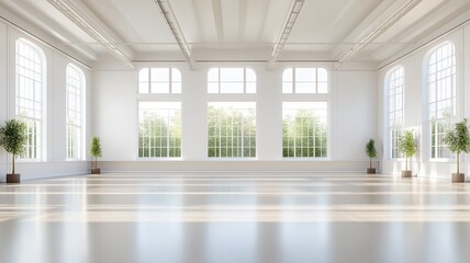 Fototapeta premium Bright and airy gym featuring spacious layouts and ample natural light for an invigorating workout experience.