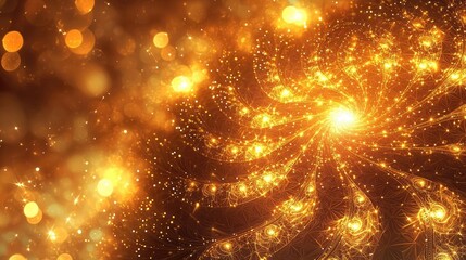 Obraz premium Gold abstract background concept. Abstract glowing patterns with golden hues creating a mesmerizing visual experience.