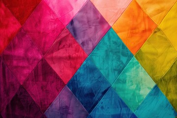 Fototapeta premium Rainbow traingle pattern texture velvet purple.