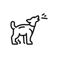 Blackline icon for dog barking