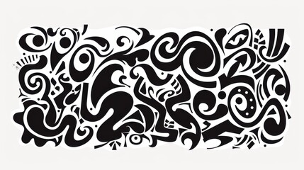 Decorative Elements in the Form of Abstract Doodle Shapes