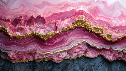 Luxurious Pink Marbled Texture with Gold Accents